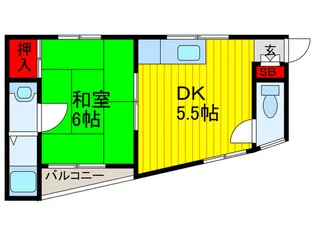 川西マンション【2階】の間取り
