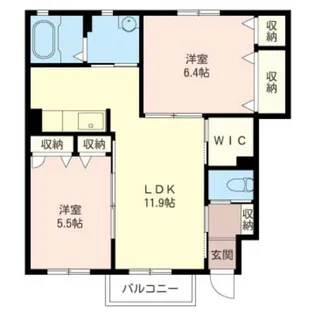 ファミール シャーメゾン【1階】の間取り