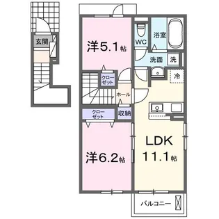 イーストブルー II【2階】の間取り