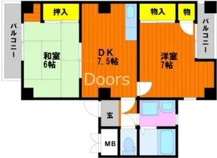 岡山県岡山市北区富田町1【マンション】の間取り