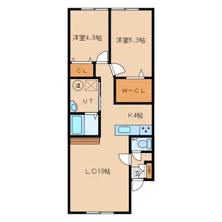 ateena 永山【1階】の間取り