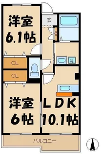 埼玉県春日部市大場【マンション】の間取り