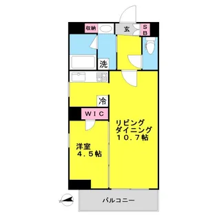 東京都新宿区改代町【マンション】の間取り