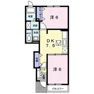 メゾン・エスポワール B【1階】の間取り