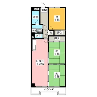 グランドヒルズ久野【1階】の間取り