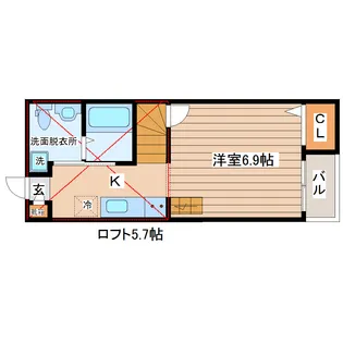 Gran de 愛宕橋【2階】の間取り