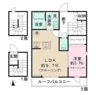 マルテーハイツ城西【3階】の間取り