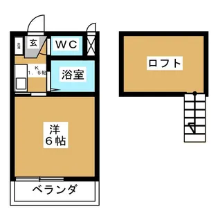 ル・クールK1【2階】の間取り
