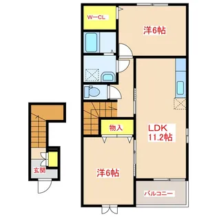 サウス プラシャーンティ【2階】の間取り