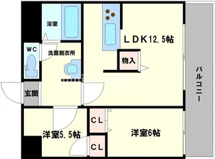 グランド西長堀【10階】の間取り