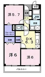サンフラワーK.T【1階】の間取り