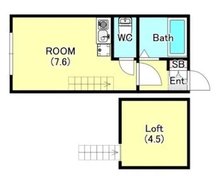 ユナイト小田ペニーレイン【2階】の間取り