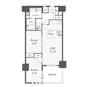 プレサンスジェネ葵【15階】の間取り