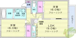 グレースコート弐番館【2階】の間取り