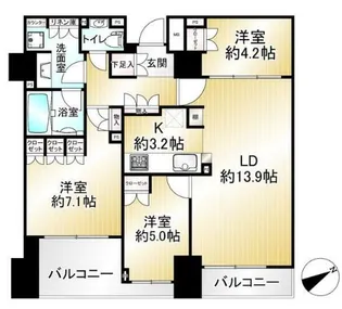 イトーピア武蔵野ブランマーク【5階】の間取り