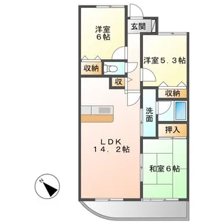 グランドメゾン徳重【1階】の間取り