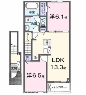 カーサ K スワンI【2階】の間取り