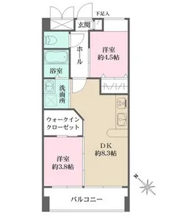 アビオン中野坂上B棟【3階】の間取り