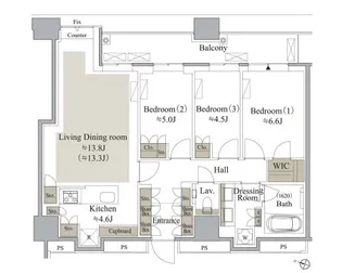 目黒MARCレジデンスタワー【21階】の間取り