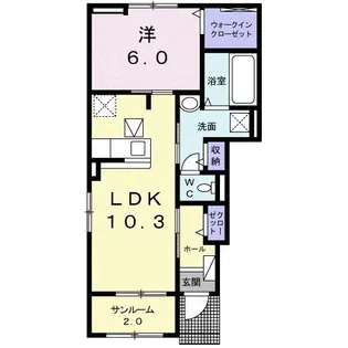 ノーヴァ ビータIII A【1階】の間取り