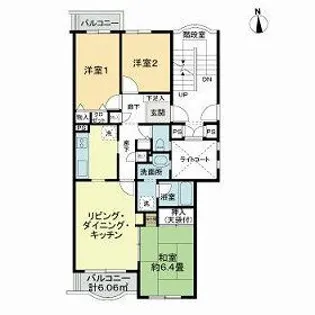 志津グリーンハイツ2号棟B【5階】の間取り