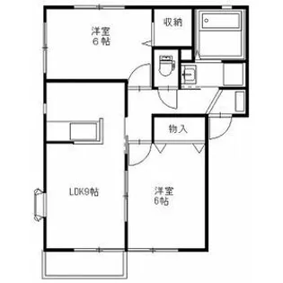 ハイツ・シャルムC【1階】の間取り