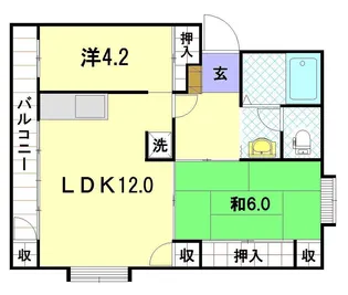 カネハレジデンス旭町【2階】の間取り