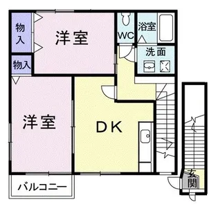 ボヌール・メゾンB【2階】の間取り