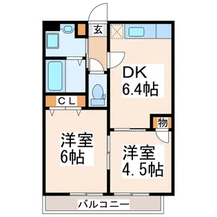 ル・シャトン【1階】の間取り