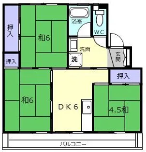 ビレッジハウス名張北2号棟【1階】の間取り