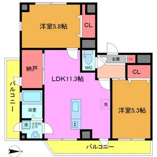 WEST7【5階】の間取り