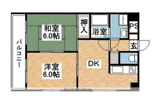 日之出ビル多の津【5階】の間取り