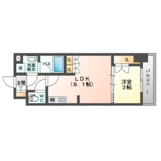 ウエリスアーバン守口【9階】の間取り