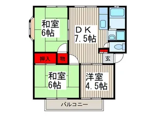 ブル-コ-ストWAKA【1階】の間取り