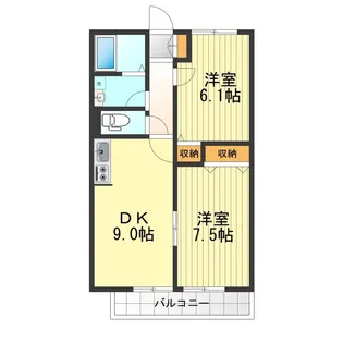 メゾン御所水【2階】の間取り