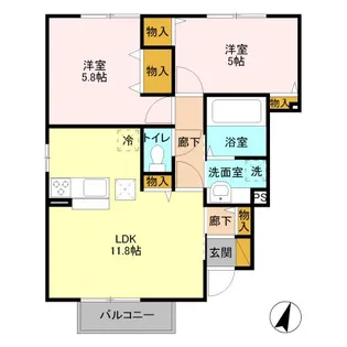 モン・ボー・ソレイユ F【1階】の間取り