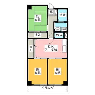ロイヤルヒルズ嵯峨【4階】の間取り