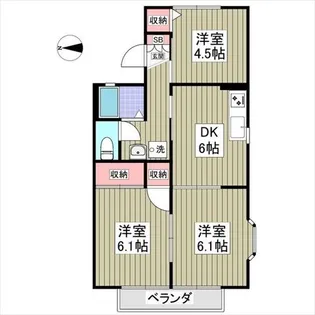セジュール習志野【1階】の間取り