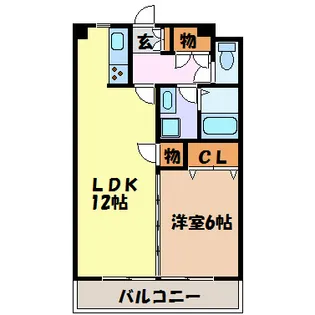 リバーエイト南分【4階】の間取り