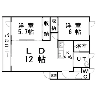 ハイツガレリア【2階】の間取り