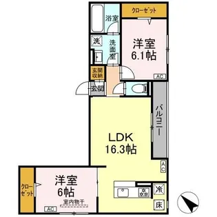 D-ROOM Rio豊田【1階】の間取り