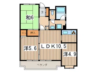 アシェンダヒルサイドテラス【3階】の間取り