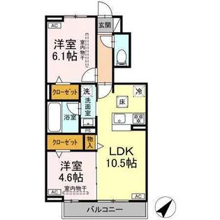 ハウス・カシハラ【1階】の間取り