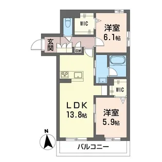 ロサミア【2階】の間取り