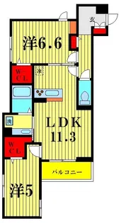 ラリュール江戸川II【2階】の間取り