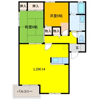 グランドヴァレイ鉄輪【1階】の間取り