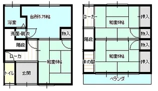 富士見荘【1階】の間取り