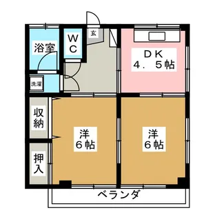 畑山ハイツ【2階】の間取り
