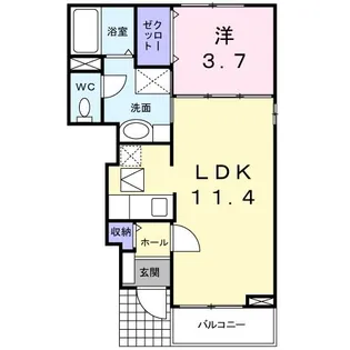 デフィ岡【1階】の間取り