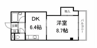 1DKの間取り画像
